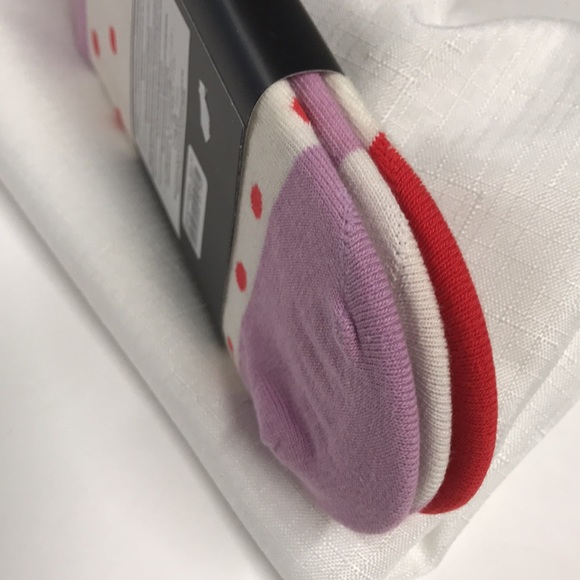 J crew no show socks 3-pack polka dot red, white & purple nwt - Picture 5 of 5